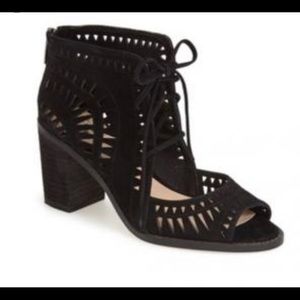 Black suede lace up heels - Vince Camuto